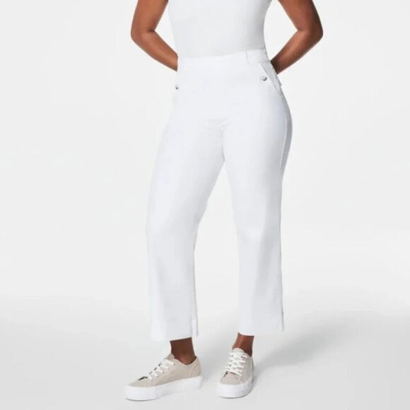 SPANX Stretch Twill Cropped Pant in White Sz: M - Picture 2 of 12
